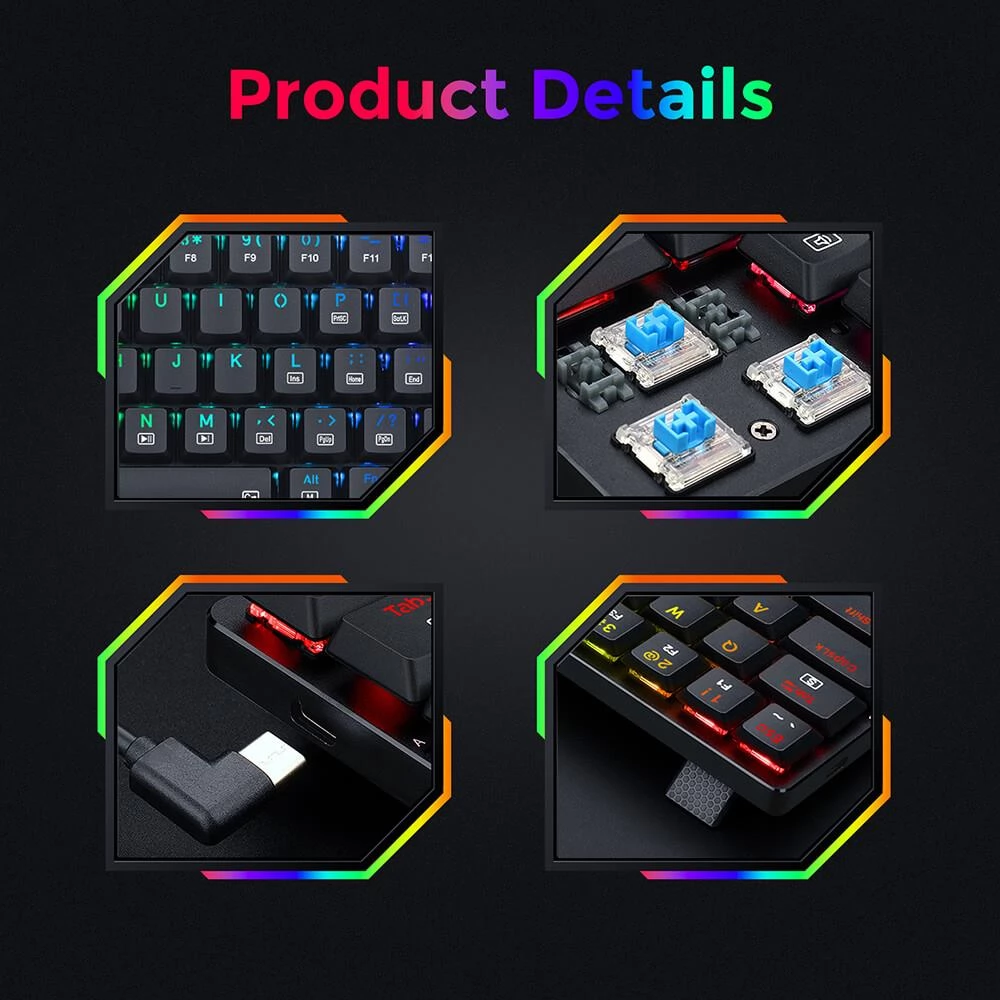 Redragon K626P-KB Ashe 78 Keys Wired RGB Compact Mechanical